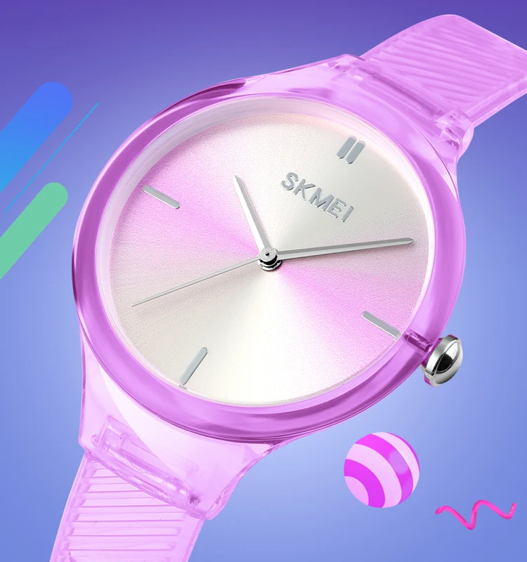 Skmei 1714 Fashion Transparent Color Women Wrist Watch description image