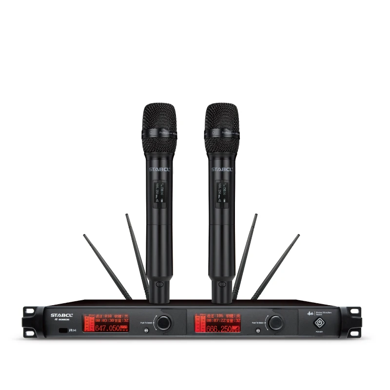 

High-end true diversity wireless microphone, two independent 2-inch LCD Chinese and English