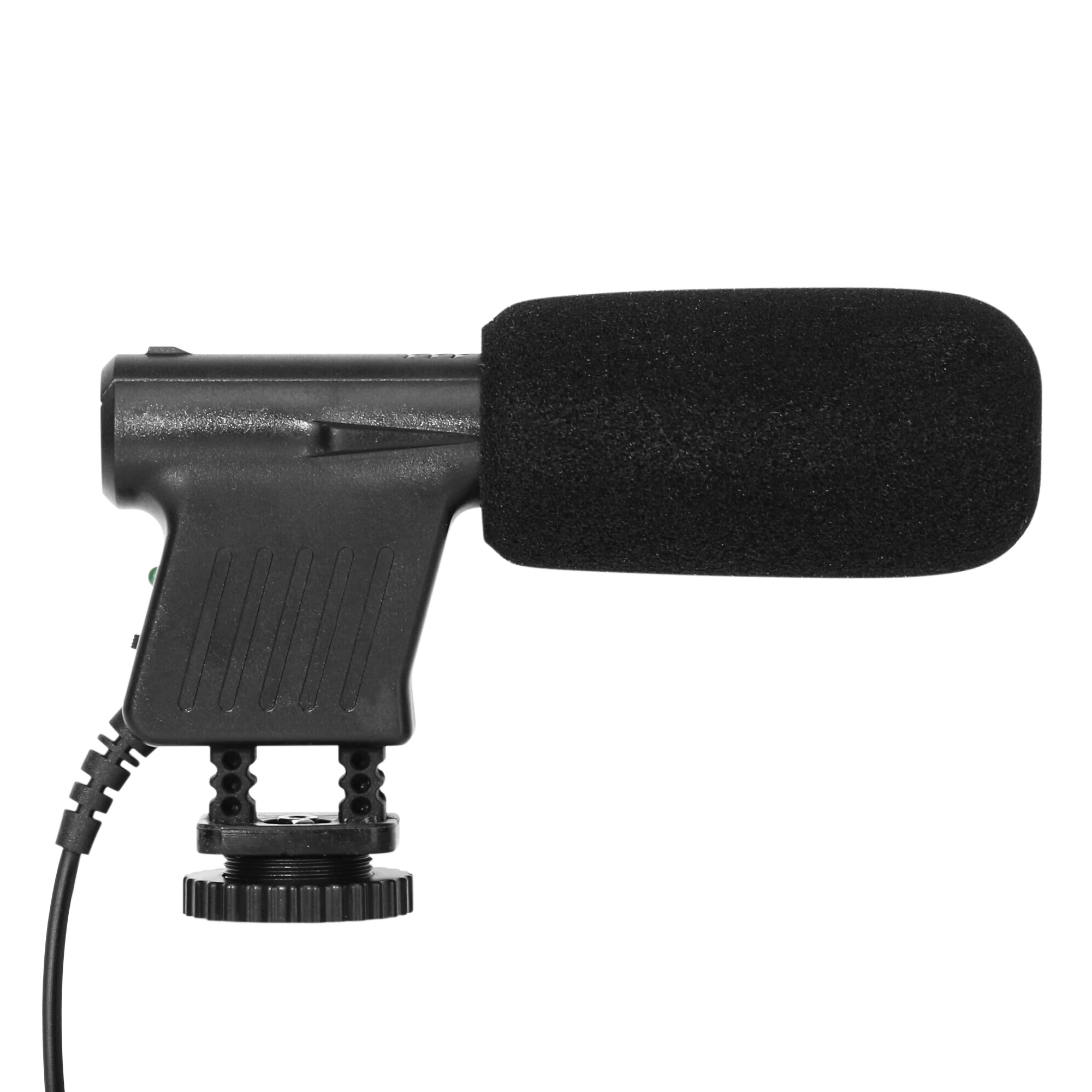 

Camera microphone for Interview video recording Top Shot Gun condenser Mic 3.5mm jack plug with mic foam, Black