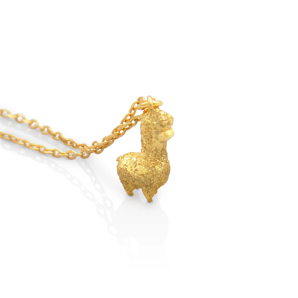 

Chris april fashion In stock 925 sterling silver 18k gold plated alpaca pendant necklace for women