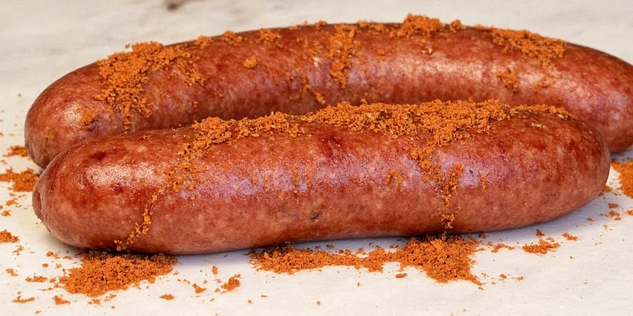 Side by side mild and hot sausages