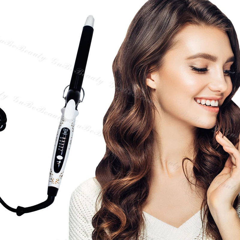 

Gubebeauty ceramic hair curler salon use portable wave curling iron hairstyles DIY curling iron for homeuse with FCC&CE, Black+white