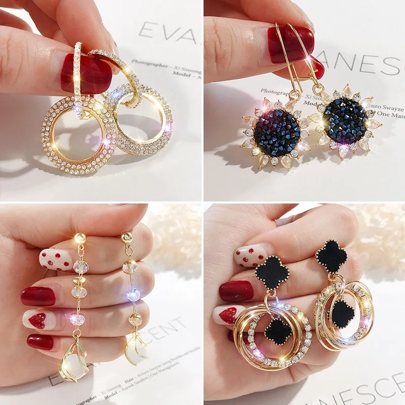 

Cheap rhinestone tassel earrings metal tassel earrings heart long earrings for wholesale