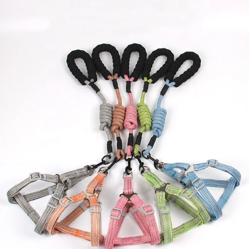 

2020 Heavy Duty Nylon Pet Harness Dog Traction Rope Pet Leash Set