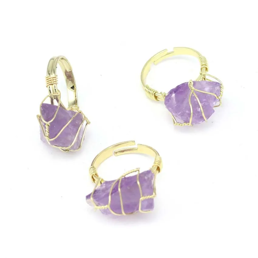 

Jialin jewelry raw crystals healing stones women stone rings index finger real natural crystal rings for women lucky charms