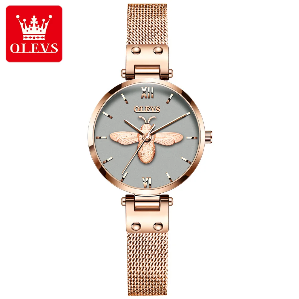 

OLEVS Brand Women Water Resistance Quartz WristWatch Fashion Dress Rose Gold Beatiful Butterfly Watch For Lady