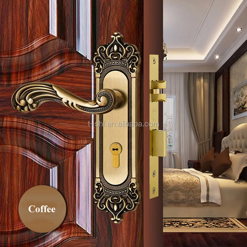 Gold Solid Brass Interior Lever Door Handles Set With Key Bedroom Door Lock Buy Door Handles Door Lock Brass Handle With Lock Product On Alibaba Com