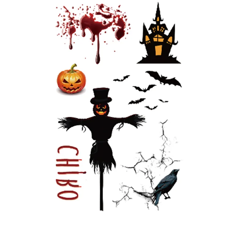

Wholesale Halloween Costume Gift Water Transfer Tattoo Design Sticker, Cmyk