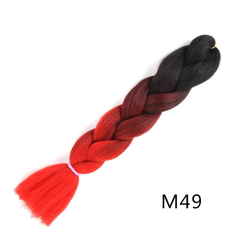 

Three color Ombre high temperature synthetic fiber braid jumbo yaki braid hair