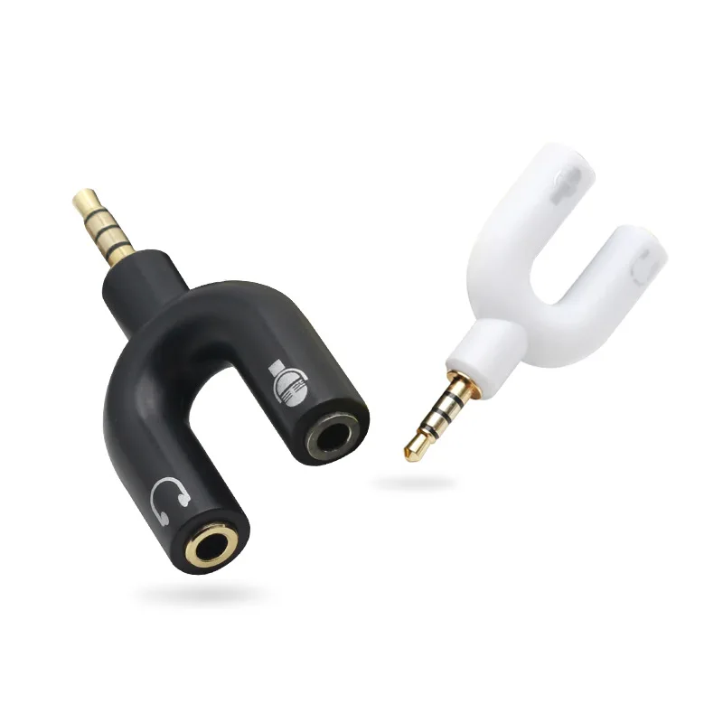 

U Type Jack 3.5mm To Dual 3.5mm Headphone Separator Male To Female Stereo Audio Earphone Splitter Adapter