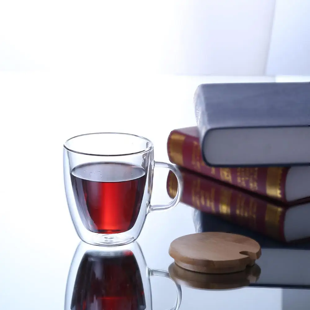 
Eco-Friendly glass cups for tea and coffee with lid heat resistant 