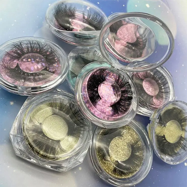 

Luxury Handmade 100% Real 3D Mink Effect False Lashes Private Label 3D Siberian Mink Strip Eyelashes, Natural black or colorful