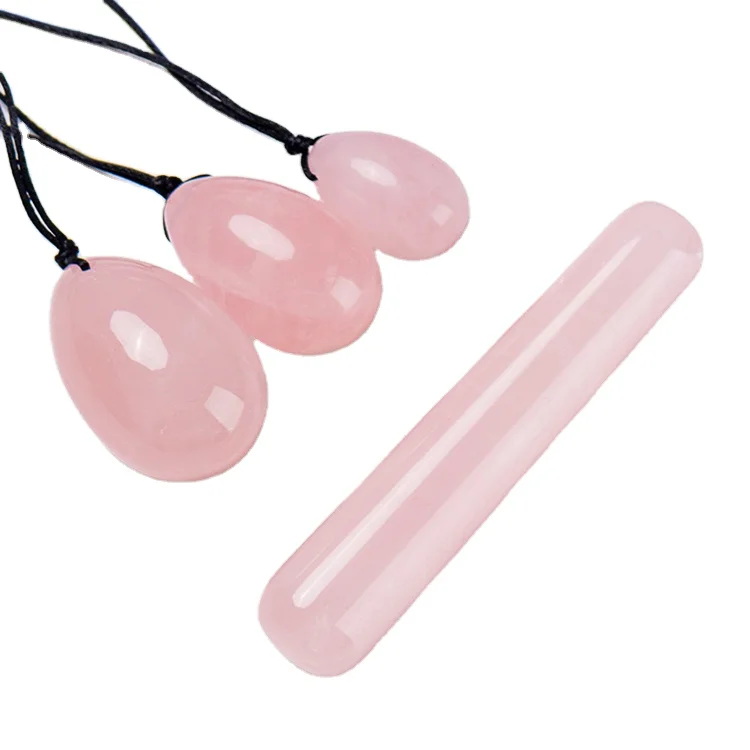 

Amazon hot sale 3 size high quality natural pink jade crystal egg