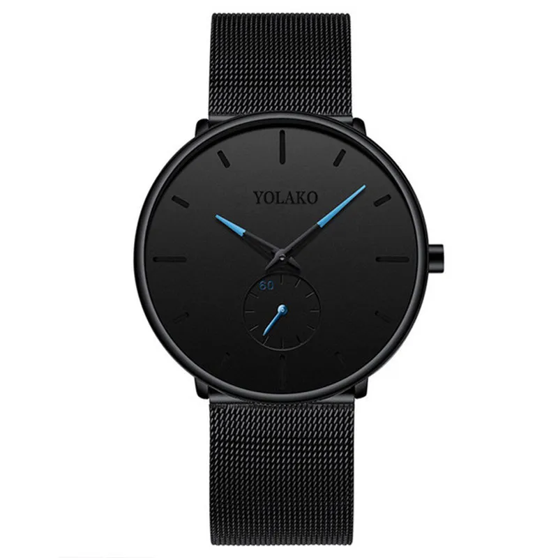 

Fashion Men's Watch Luxury Stainless Steel Mesh Band Quartz Watch Men's Business Casual Analog Watches, Picture shows