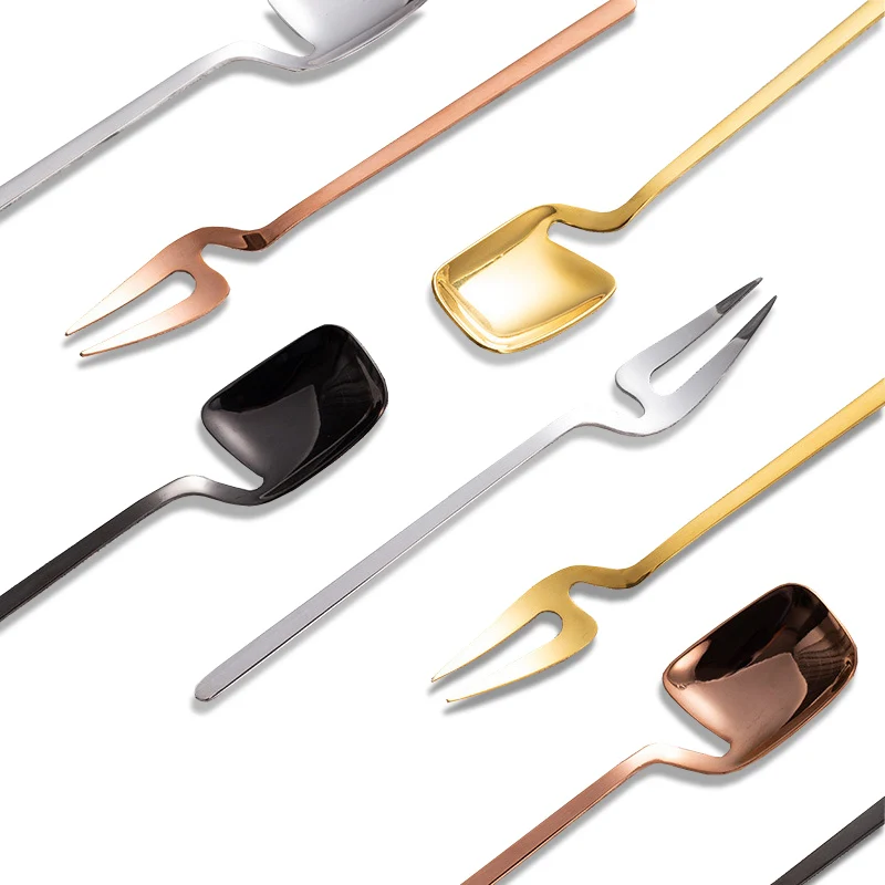 

Stainless Steel Fruit Salad Dessert Spoon Metal Yogurt Ice Cream Honey Stirring Hanging Cup Spoon, Silver/gold/rose gold/black/blue/purple