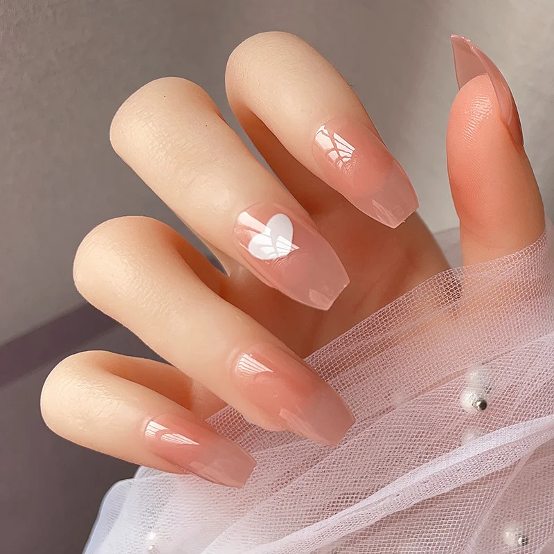 

Amazon Hot Ballerina Nails Press ON Nails Private Label Custom Popular Artificial False Nails with Jelly Glue, As picture