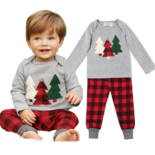 

Christmas clothing toddler children's clothes boy baby long sleeve and pants set