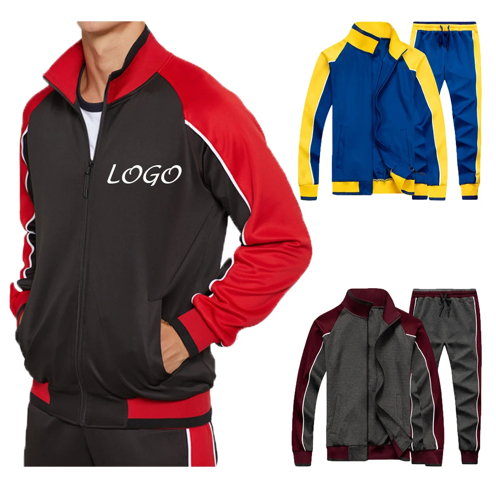 

Top fashion long sleeve sweatsuit full zip tracksuit workout jogging sweat suits, Customized colors