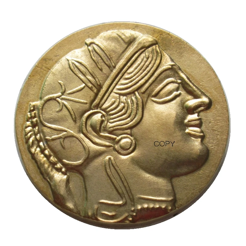 

G(04) Reproduction Ancient Greek gold Drachm - Atena Greece Gold Plated Coins