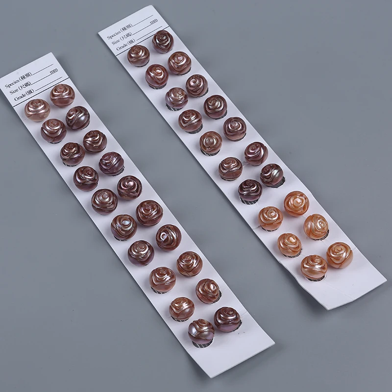 

Hand-Carved Flower Shape Pearl Rose Shape Pearl Used For Bracelet, White