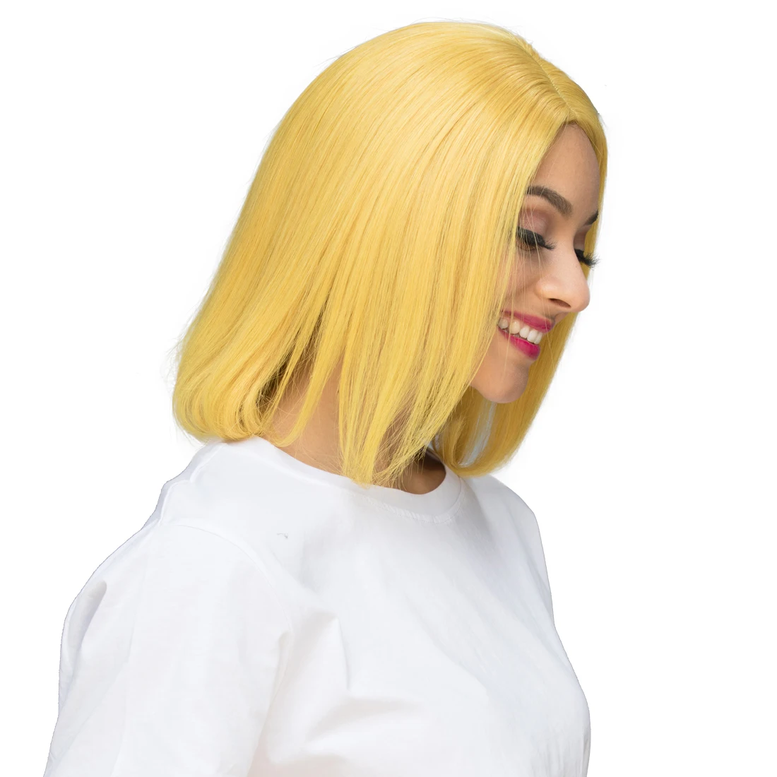 Pelucas de cabello humano Bob de color amarillo real de jengibre de Lsy Hair, pelucas de cabello humano virgen con frente de encaje corto recto sin cola para Sale.jpg
