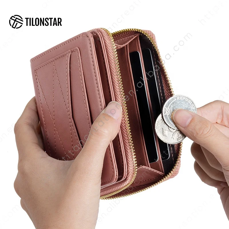 

Custom Logo Wholesale Purses And Ladies Purses Small Wallet For Women Coins Pocket Card Holder Leather Purse With Zipper