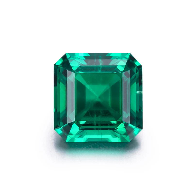 

Asscher Cut Colombia lab grown emerald synthetic emerald stone hydrothermal lab created emerald