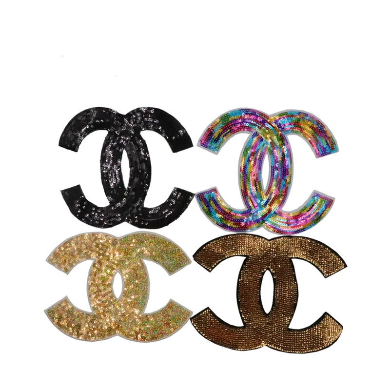 

New double-C sequins embroidered cloth paste clothing accessories clothing sequins patch ironing