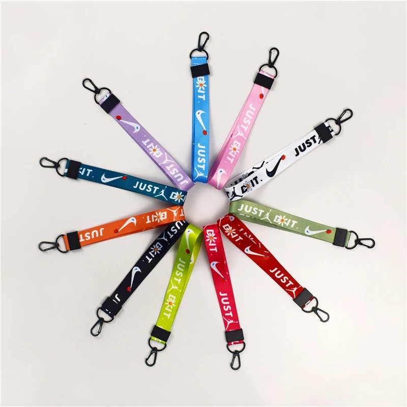 

pink wholesale designer phone lanyard keychain bulk short keychain bulk printed wris lanyard, Pink black white purple orange green yellow