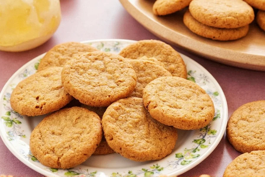 Perfectly baked ginger snap cookies on cooling rack with cracked surface texture