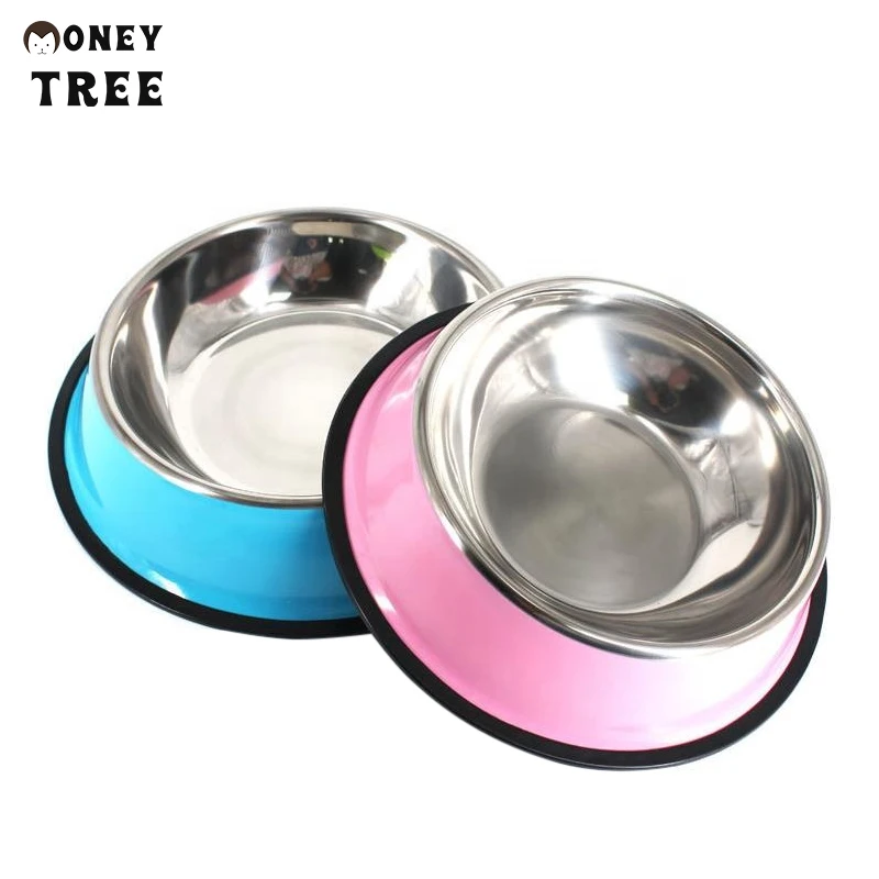 

Hot sales Feeder Pet Bowl dog cat Stainless steel bowl food pet products 2021, Blue,green,red,yellow,black,etc