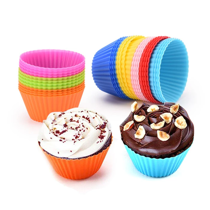 

7cm Easy Clean Nonstick Baking Food Grade Silicon Cake Muffin Mold Silicone Cupcake Liners Reusable Baking Cup