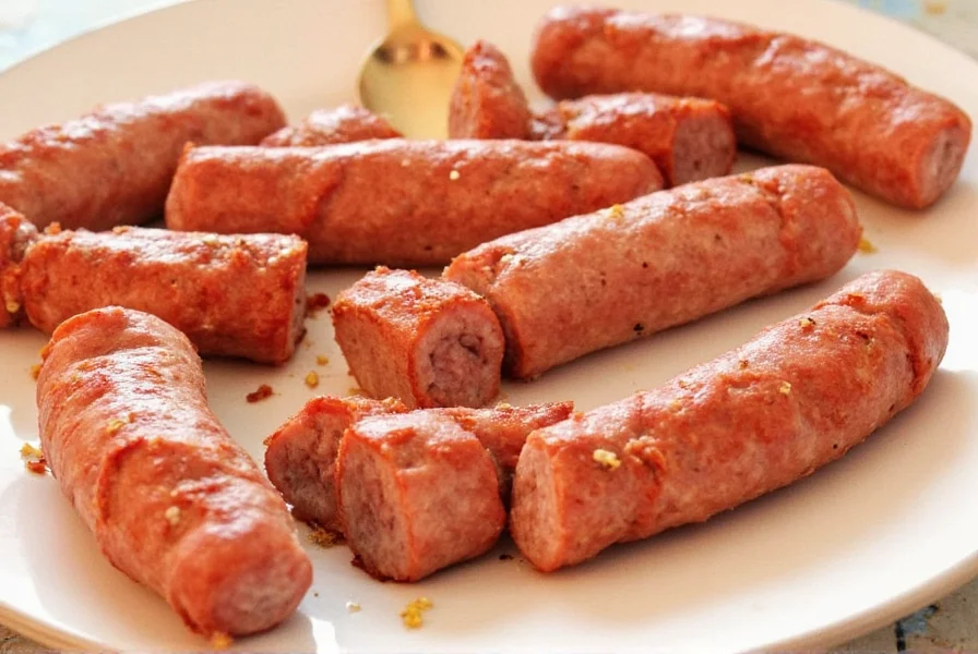 Small frozen seasoning sausage flavor bombs in a bowl