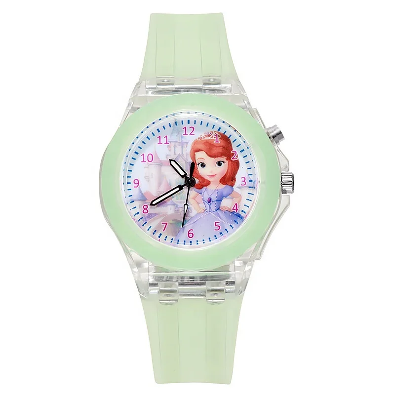 

Cute Cartoon Silicone Digital Led Light Girls Watches Frozen Princess Elsa Kids Children Watches