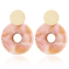 2019 Unique Round Drop Dangle Geometric Earring Womens Gold Circle Resin Acrylic Acetate Earrings