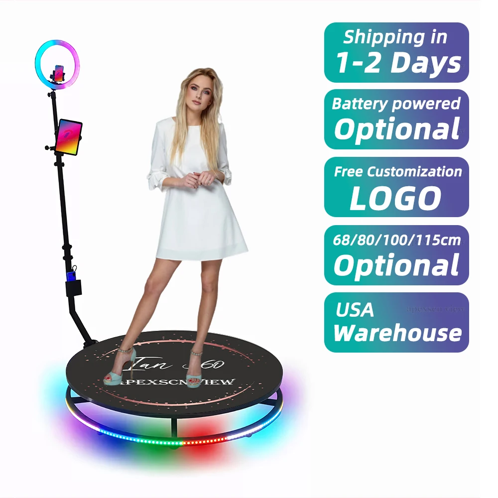 

360 Photo Booth Rotating Selfie Machine Photo Booth Turntable Camera Video Photo Booth for Events