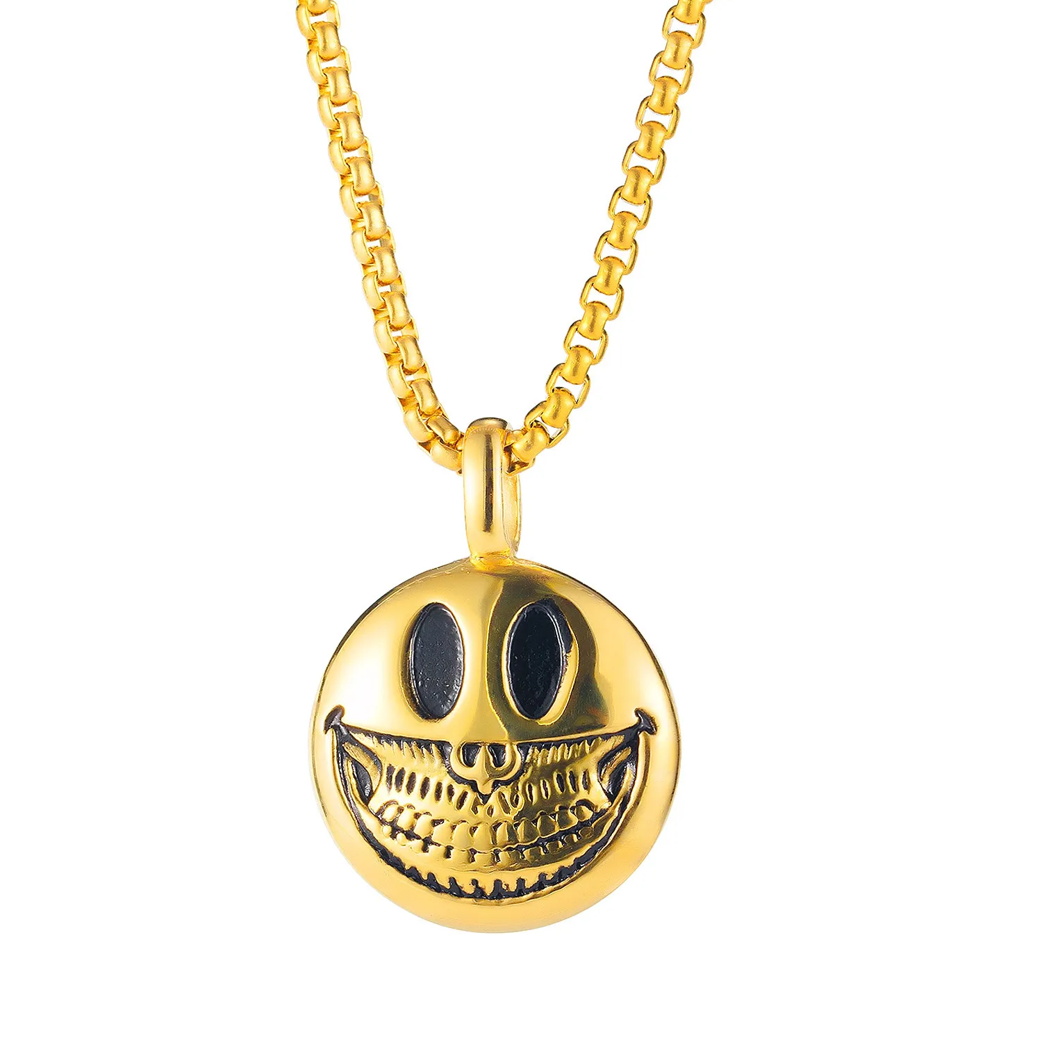 

Accept Small Order Quantity Europe TOP Selling Skull Head Pendant Necklace Hiphop Men's Jewelry Stainless Steel Chain Necklace