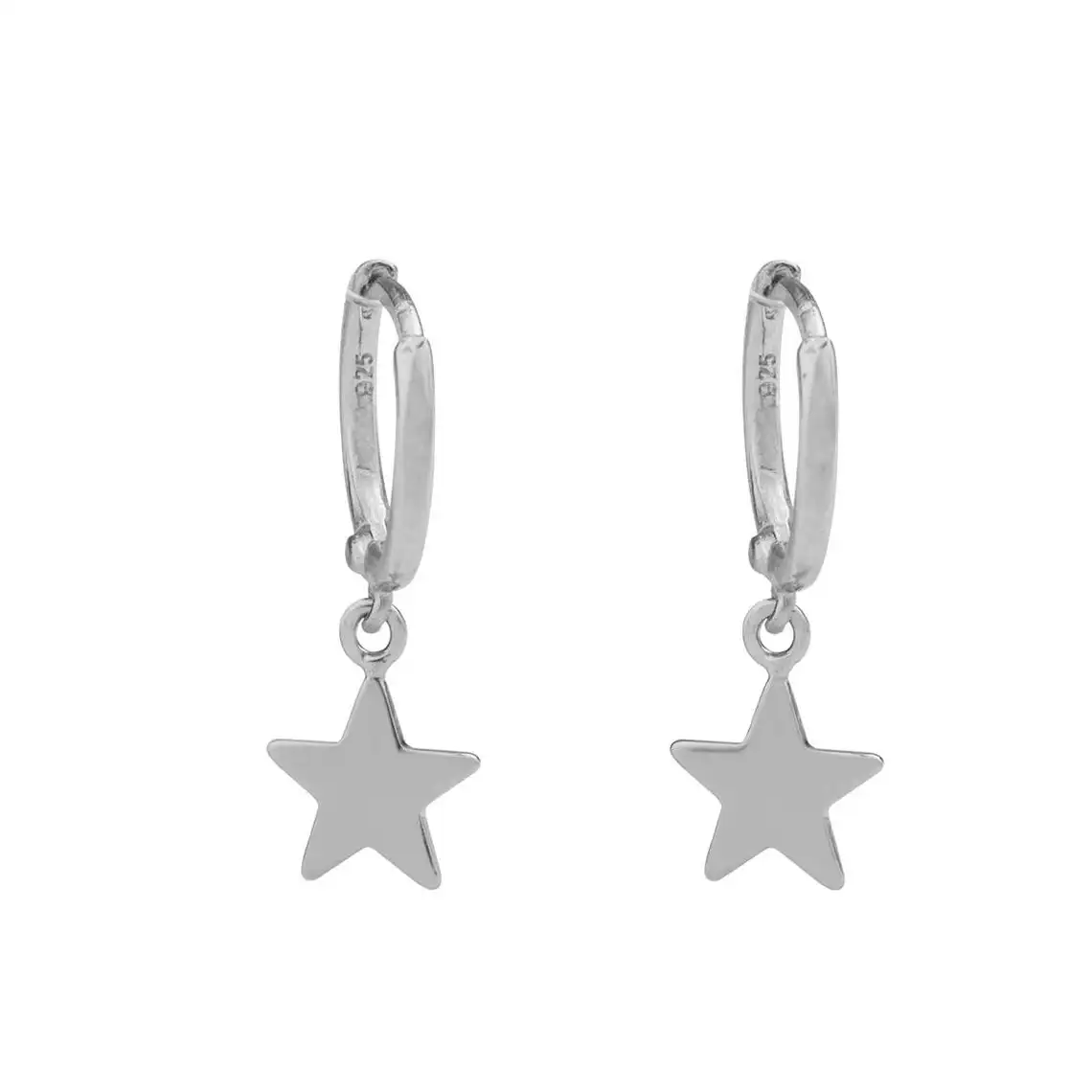 

American and American hot style contracted star temperament pentagonal star smooth face star ear buckle ear ornaments, Picture