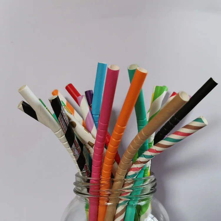 

Popular cute promotional party color custom logo bendable straws drinking paper