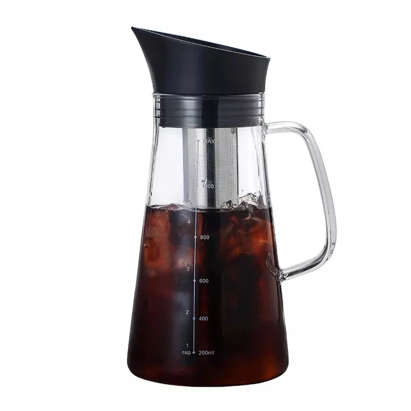 

Glass Coffee Maker Hot & Cold Dual-Function Coffee Maker Cold Extract Ice Brew Water Bottle Non-Rust Filter Coffee Pot