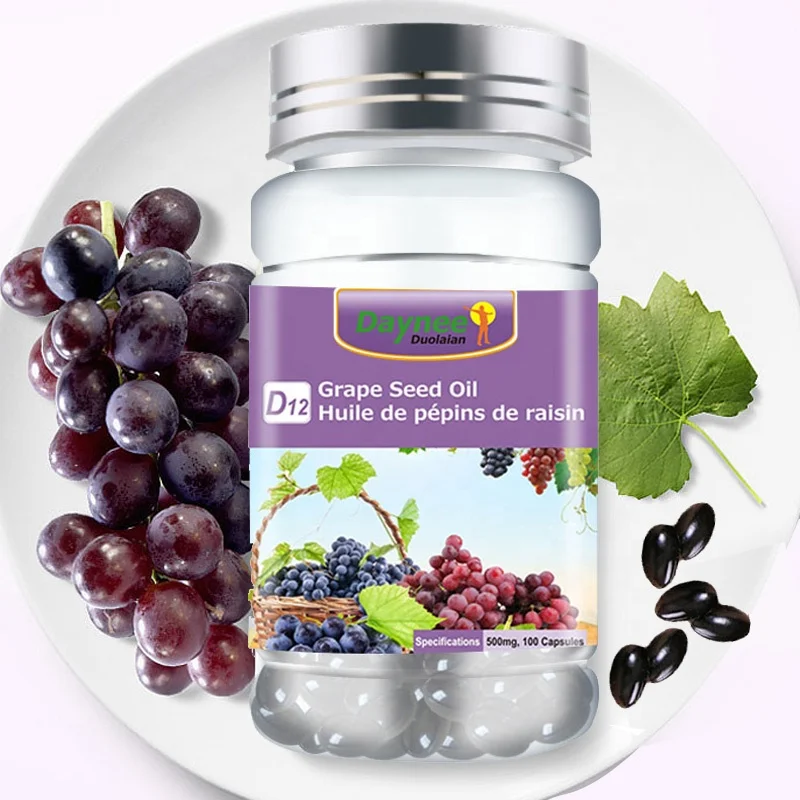

Grape Seed Oil Capsules Anti Ageing Grape Seed Extract Soft gel OEM High Quality Supplement Vitamin E Skin Care Capsules