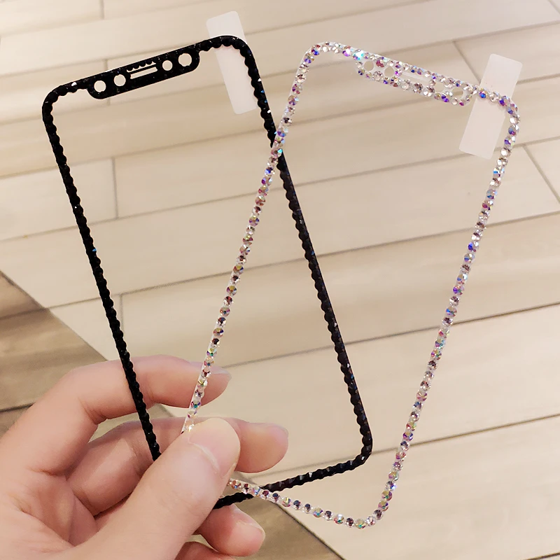

Luxury 3D Bling Sparkle Diamond Phone Screen Protector for iphone 7 8 11 12 13 Tempered Glass Screen Protector
