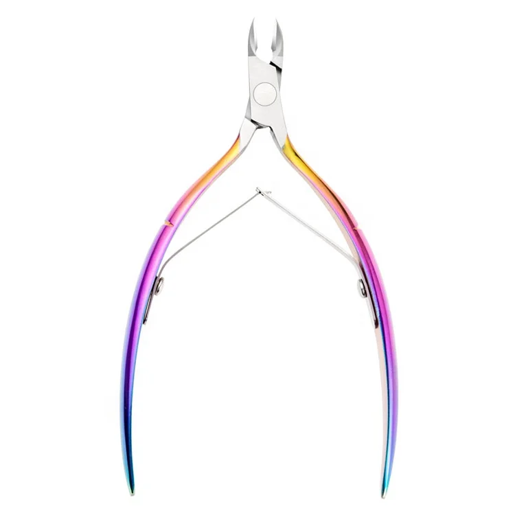 

Best Price Cuticle Nipper Manicure Pedicure Skin Callus Remover Cuticle Pusher Rainbow Nail Clipper Nipper Picker