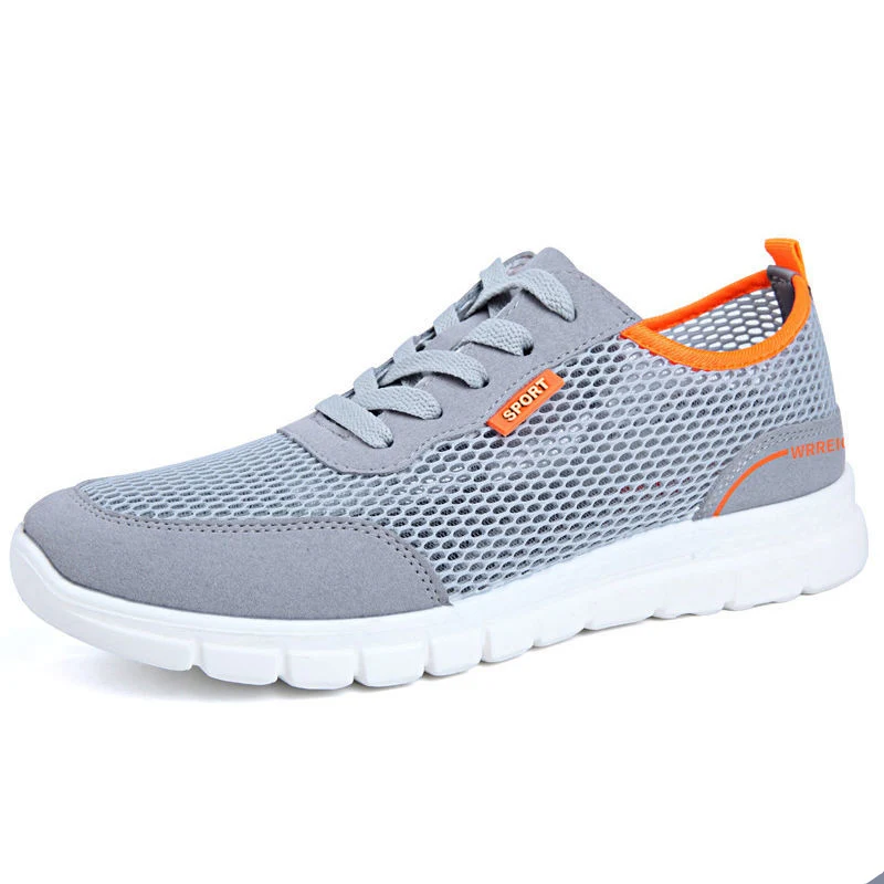 

Casual Sneakers Spring Summer Breathable Flats Solid Color Mesh Shoes Fashion Flat Sneakers, Black, grey, blue