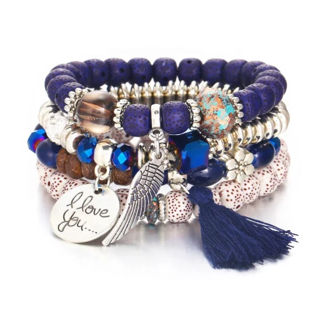 

Natural Stone Charms Bracelet Gift Female Bracelet Bohemia Crystal Bead Bracelets
