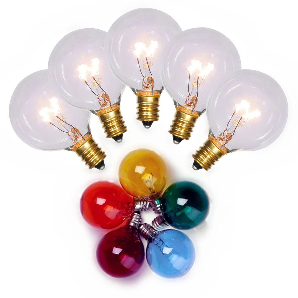 Holiday Light G45 Clear Golf Ball Light Bulbs E14 SES Screw 10W Small Indicator Color Clear Edison Bulb Incandescent Light G45