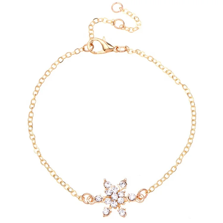 

Wholesale elegant rhinestone snowflake Bracelet for gift, Multi