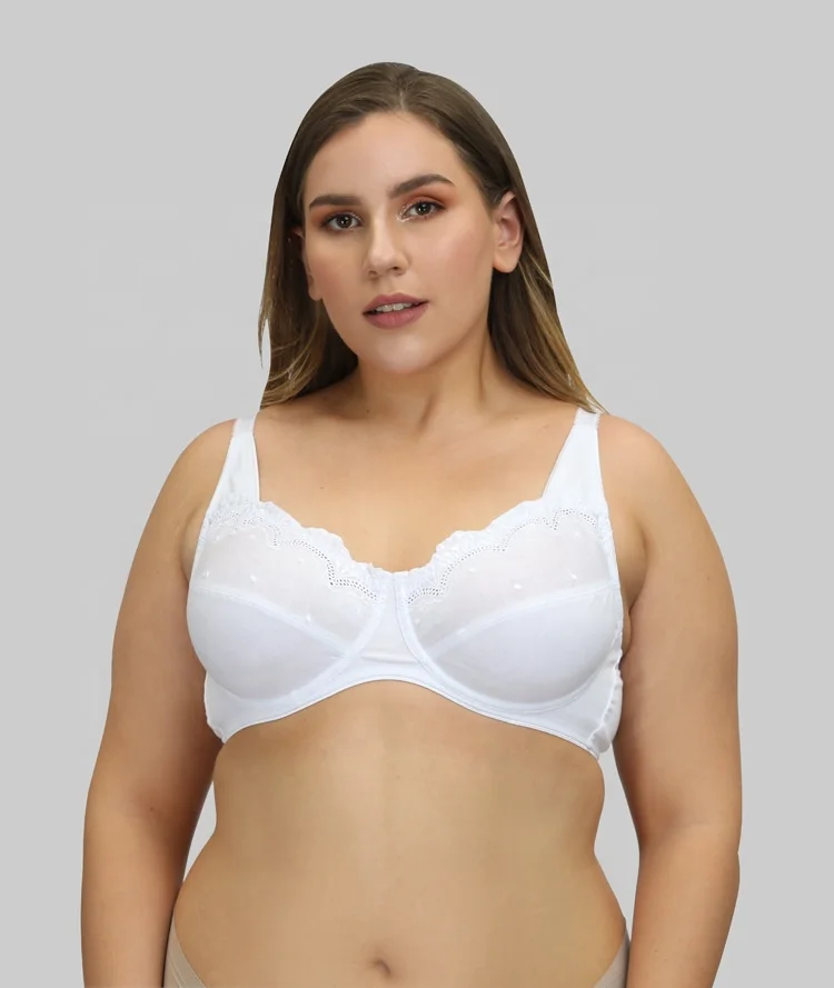 wholesale fat women push up big size embroidered underwire non padded bra