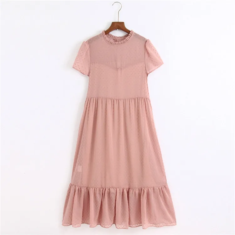 

Explosive women's European style 2021 autumn new flocking tulle dress women