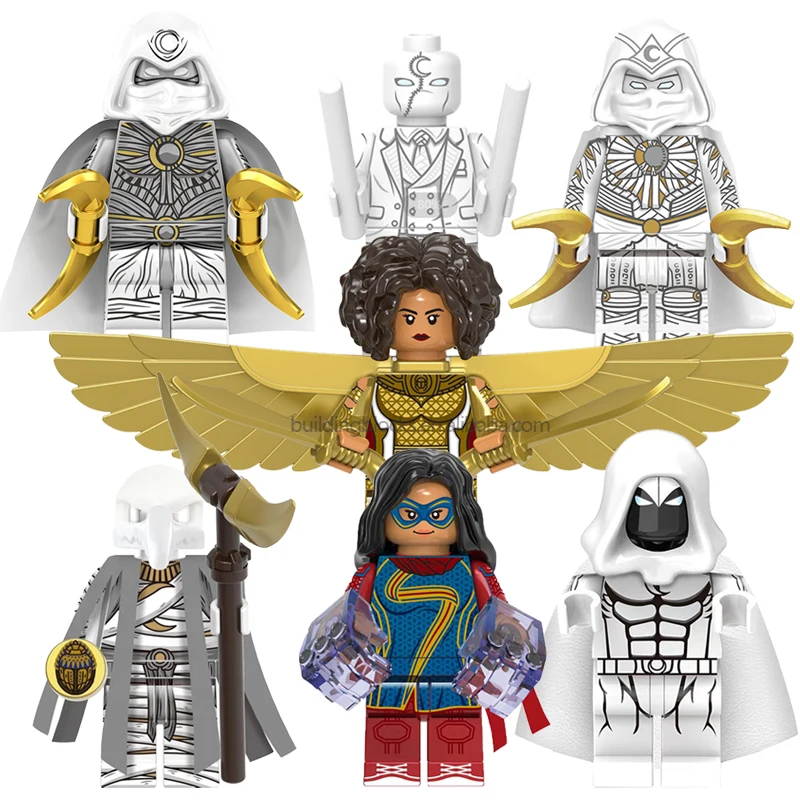 

New Super Heroes Movie Moon Khonso Knight Layla Mini Building Block Bricks Figure Plastic Toy Gift Juguete KF1661 XH1895~XH1899